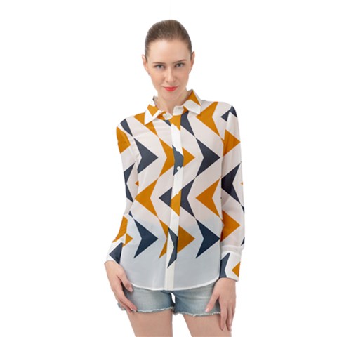 Abstract Arrow Pattern T- Shirt Abstract Arrow Pattern T- Shirt Long Sleeve Chiffon Shirt by maxcute