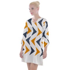 Abstract Arrow Pattern T- Shirt Abstract Arrow Pattern T- Shirt Open Neck Shift Dress by maxcute