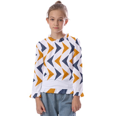 Abstract Arrow Pattern T- Shirt Abstract Arrow Pattern T- Shirt Kids  Frill Detail Tee by maxcute