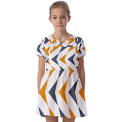 Abstract Arrow Pattern T- Shirt Abstract Arrow Pattern T- Shirt Kids  Short Sleeve Pinafore Style Dress