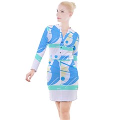 Abstract Art Design T- Shirt Abstract-1 T- Shirt Button Long Sleeve Dress by maxcute