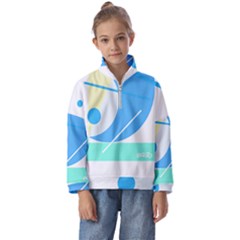 Abstract Art Design T- Shirt Abstract-1 T- Shirt Kids  Half Zip Hoodie by maxcute