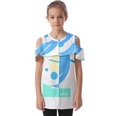 Abstract Art Design T- Shirt Abstract-1 T- Shirt Fold Over Open Sleeve Top