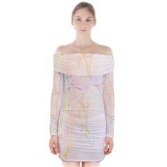 Abstract Art Design T- Shirt Abstract-1 T- Shirt Long Sleeve Off Shoulder Dress by maxcute