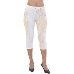 Abstract Art Design T- Shirt Abstract-1 T- Shirt Lightweight Velour Capri Leggings  by maxcute