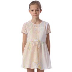 Abstract Art Design T- Shirt Abstract-1 T- Shirt Kids  Short Sleeve Pinafore Style Dress