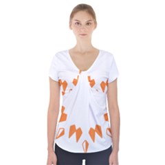 Abstract Boho Print T- Shirt Abstract Boho Print 2 Short Sleeve Front Detail Top by maxcute