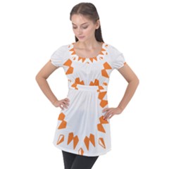 Abstract Boho Print T- Shirt Abstract Boho Print 2 Puff Sleeve Tunic Top