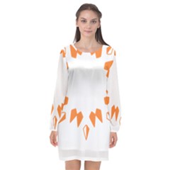 Abstract Boho Print T- Shirt Abstract Boho Print 2 Long Sleeve Chiffon Shift Dress 