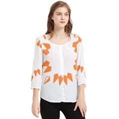 Abstract Boho Print T- Shirt Abstract Boho Print 2 Chiffon Quarter Sleeve Blouse