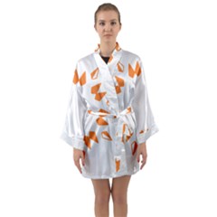 Abstract Boho Print T- Shirt Abstract Boho Print 2 Long Sleeve Satin Kimono