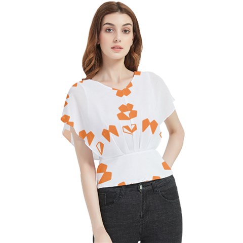 Abstract Boho Print T- Shirt Abstract Boho Print 2 Butterfly Chiffon Blouse by maxcute