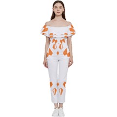 Abstract Boho Print T- Shirt Abstract Boho Print 2 Off Shoulder Ruffle Top Jumpsuit