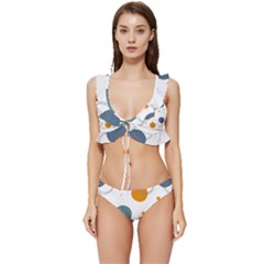 Abstract Circle Pastel Pattern T- Shirt Abstract Circle Pastel Pattern T- Shirt Low Cut Ruffle Edge Bikini Set