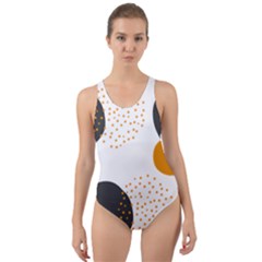 Abstract Circle Pattern T- Shirt Abstract Circle Pattern 3 Cut-out Back One Piece Swimsuit by maxcute