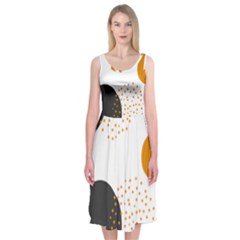 Abstract Circle Pattern T- Shirt Abstract Circle Pattern 3 Midi Sleeveless Dress by maxcute