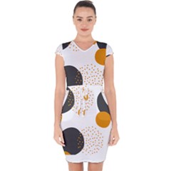 Abstract Circle Pattern T- Shirt Abstract Circle Pattern 3 Capsleeve Drawstring Dress  by maxcute