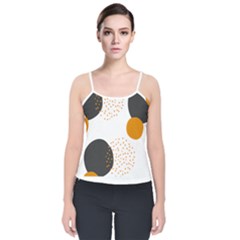 Abstract Circle Pattern T- Shirt Abstract Circle Pattern 3 Velvet Spaghetti Strap Top by maxcute