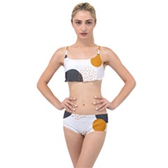 Abstract Circle Pattern T- Shirt Abstract Circle Pattern 3 Layered Top Bikini Set by maxcute