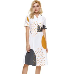 Abstract Circle Pattern T- Shirt Abstract Circle Pattern 3 Button Top Knee Length Dress by maxcute