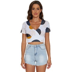 Abstract Circle Pattern T- Shirt Abstract Circle Pattern 3 V-neck Crop Top