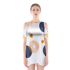 Abstract Circle Pattern T- Shirt Abstract Circle Pattern T- Shirt Shoulder Cutout One Piece Dress by maxcute