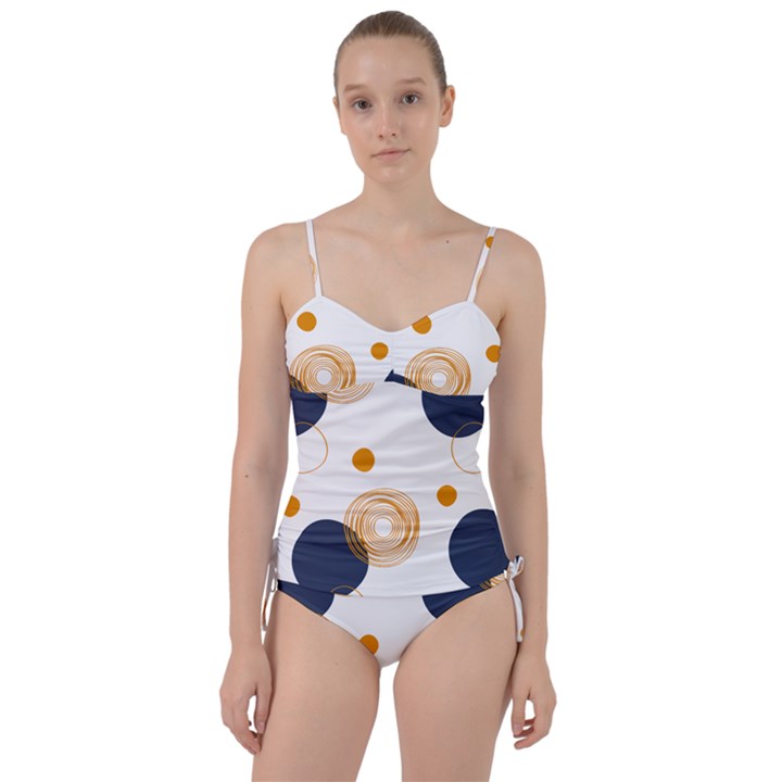 Abstract Circle Pattern T- Shirt Abstract Circle Pattern T- Shirt Sweetheart Tankini Set