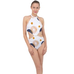 Abstract Circle Pattern T- Shirt Abstract Circle Pattern T- Shirt Halter Side Cut Swimsuit by maxcute