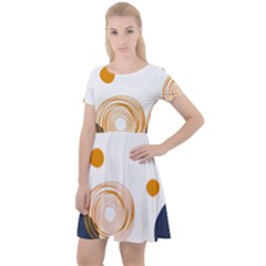 Abstract Circle Pattern T- Shirt Abstract Circle Pattern T- Shirt Cap Sleeve Velour Dress  by maxcute