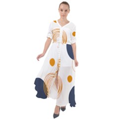 Abstract Circle Pattern T- Shirt Abstract Circle Pattern T- Shirt Waist Tie Boho Maxi Dress by maxcute