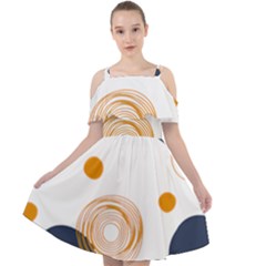 Abstract Circle Pattern T- Shirt Abstract Circle Pattern T- Shirt Cut Out Shoulders Chiffon Dress by maxcute