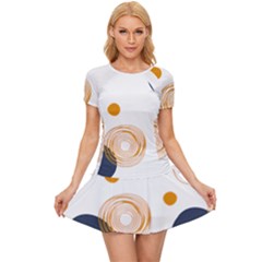 Abstract Circle Pattern T- Shirt Abstract Circle Pattern T- Shirt Women s Sports Wear Set by maxcute