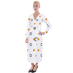 Abstract Dots And Circle Pattern T- Shirt Abstract Dots And Circle Pattern T- Shirt Velvet Maxi Wrap Dress by maxcute