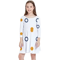 Abstract Dots And Circle Pattern T- Shirt Abstract Dots And Circle Pattern T- Shirt Kids  Quarter Sleeve Skater Dress by maxcute