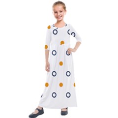 Abstract Dots And Circle Pattern T- Shirt Abstract Dots And Circle Pattern T- Shirt Kids  Quarter Sleeve Maxi Dress by maxcute