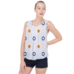 Abstract Dots And Circle Pattern T- Shirt Abstract Dots And Circle Pattern T- Shirt Bubble Hem Chiffon Tank Top by maxcute