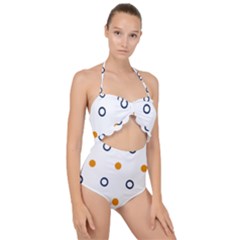 Abstract Dots And Circle Pattern T- Shirt Abstract Dots And Circle Pattern T- Shirt Scallop Top Cut Out Swimsuit by maxcute