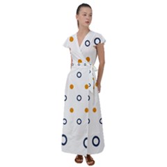 Abstract Dots And Circle Pattern T- Shirt Abstract Dots And Circle Pattern T- Shirt Flutter Sleeve Maxi Dress by maxcute