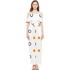 Abstract Dots And Circle Pattern T- Shirt Abstract Dots And Circle Pattern T- Shirt Draped Sleeveless Chiffon Jumpsuit by maxcute