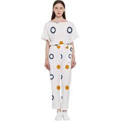 Abstract Dots And Circle Pattern T- Shirt Abstract Dots And Circle Pattern T- Shirt Batwing Lightweight Chiffon Jumpsuit by maxcute