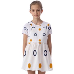 Abstract Dots And Circle Pattern T- Shirt Abstract Dots And Circle Pattern T- Shirt Kids  Short Sleeve Pinafore Style Dress by maxcute