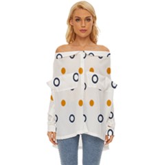 Abstract Dots And Circle Pattern T- Shirt Abstract Dots And Circle Pattern T- Shirt Off Shoulder Chiffon Pocket Shirt by maxcute