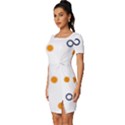 Abstract Dots And Circle Pattern T- Shirt Abstract Dots And Circle Pattern T- Shirt Fitted Knot Split End Bodycon Dress View2