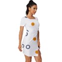 Abstract Dots And Circle Pattern T- Shirt Abstract Dots And Circle Pattern T- Shirt Fitted Knot Split End Bodycon Dress View3