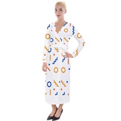 Abstract Dots And Line Pattern T- Shirt Abstract Dots And Line Pattern 4 Velvet Maxi Wrap Dress by maxcute