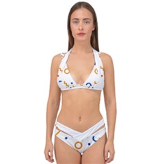 Abstract Dots And Line Pattern T- Shirt Abstract Dots And Line Pattern 4 Double Strap Halter Bikini Set by maxcute