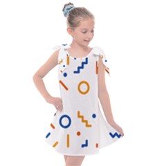 Abstract Dots And Line Pattern T- Shirt Abstract Dots And Line Pattern 4 Kids  Tie Up Tunic Dress by maxcute