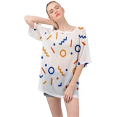 Abstract Dots And Line Pattern T- Shirt Abstract Dots And Line Pattern 4 Oversized Chiffon Top by maxcute