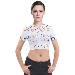 Abstract Dots And Line Pattern T- Shirt Abstract Dots And Line Pattern 4 Short Sleeve Cropped Jacket by maxcute