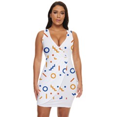 Abstract Dots And Line Pattern T- Shirt Abstract Dots And Line Pattern 4 Draped Bodycon Dress by maxcute